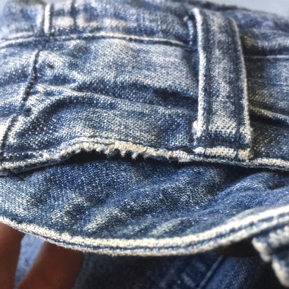 Cherokee Size 12 Girls Blue Denim Shorts Multiple Pockets Velcro Close - Picture 12 of 13